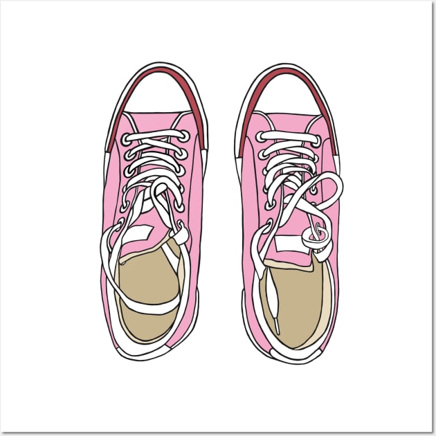 Pink sneakers Wall Art by KateQR